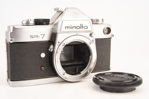 Minolta SR-7 35mm SLR Film Camera Body with Protective Cap Battery TESTED V23
