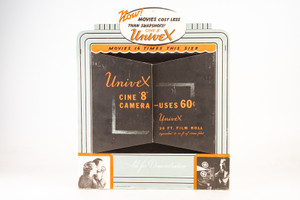 Univex Cine 8 1936 Cardboard Tabletop Advertisement Universal Camera Corp RARE