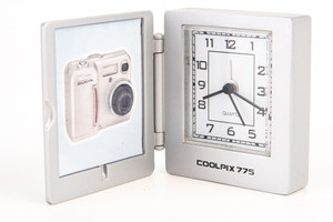Nikon Coolpix 775 Camera Vintage Metal Travel Alarm Clock NEAR MINT V27