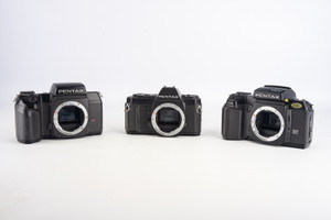 Lot of 3 Vintage Pentax AF 35mm Film Cameras P3N SF1 SF10 PARTS OR REPAIR V18