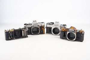 Lot of 4 Canon AE1 AE 1 35mm SLR Film Camera Bodies AS IS for PARTS V11