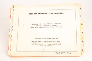 Hycam 16mm High Speed Motion Picture Camera Original Instruction Manual V20