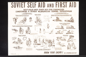 US Government Printing Office 1982 Soviet 1st Aid Cold War Training Poster V13