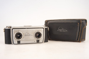 Kin-Dar 35mm Stereo Camera Steinheil Munchen Cassar 35mm f/3.5 Lens in Case V24