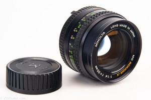 Minolta MD Rokkor-X 50mm f/1.4 Fast Prime Lens for SR MC MD Mount with Cap V20