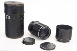 M42 Mount Pentax Super-Takumar 135mm f/3.5 Telephoto Lens with Cap Hood Case V20