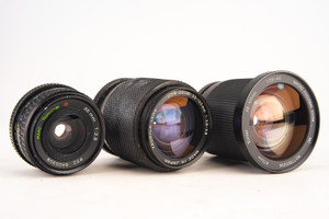 Contax C/Y Mount MF Lens Set 35mm 35-105mm 28-105mm Vivitar Yashica Tokina V28
