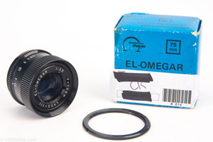Simmon Omega El-Omegar 75mm f/3.5 Enlarging Lens in Box M39 V23