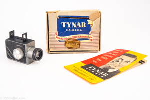 Tynar 16mm Film Subminiature Spy Camera w Achromatic f/6.3 Lens Box & Manual V28