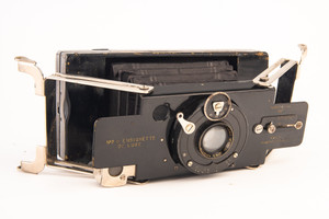 Houghton Ensign No 2B Ensignette De luxe 129 Film Folding Strut Camera AS-IS V23