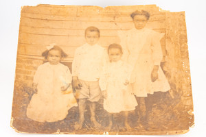 Late 1800s Crayon Enlargement Solar Portrait of African American Children 16x20