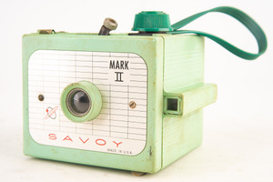 Savoy Mark II 620 Roll Film Box Camera Mint Seafoam Green with Atomic Logo V20
