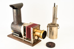 L.F. Swarthout Pastor's Stereopticon Magic Lantern Outfit with Lens Antique V25