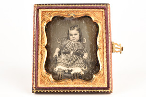 Daguerreotype of Young Girl in Half a 1/6 Plate Wood Composite Union Case V25
