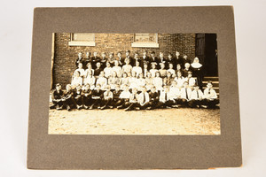 1900s 8x10'' Mounted Gelatin Silver Print - Grade School Glass Portrait V21