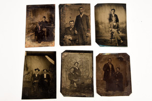 Tintype lot of 6 Antique Photos Featuring Pairs of Victorian Gentleman V26