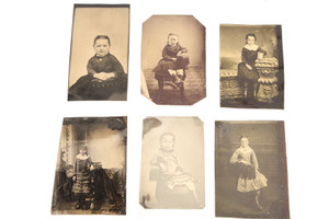 Tintype lot of 6 Antique Photos Featuring Young Victorian Girls V22