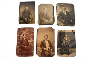 Tintype lot of 6 Antique Photos Featuring Fine Victorian Gentlemen V27