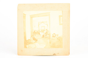 1902 Mounted Albumen Print 5½ x5½'' - Harriett, Lucian, & Charlotte in Room V24