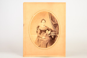 1880s Mounted Albumen Print 11x14 - Portrait of Older Woman Philadelphia V28
