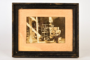 Early 1900s Framed 11x9" Gel Silver Print - Industrial Occupational Portrait V27