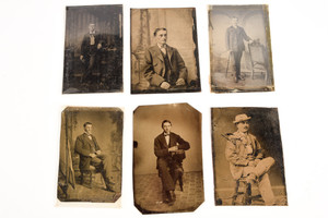Antique Tintype lot of 6 Antique Photos Featuring Fine Victorian Gentlemen