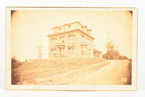 1890s Mounted Albumen Print 8x5'' - 2nd Empire Victorian Style Large Home V23