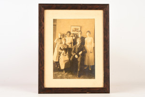 1930s Framed 7½x9¼" Gelati Silver Print - Family Portrait with Student V28