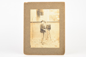 Late 1800s Mounted Albumen Print 7x9 - Portrait of Photographer with Camera V26