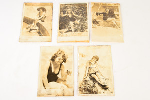 1920-30s RPPC Photo set of 5 Arcade Cards Featuring Bathing Beauties V26