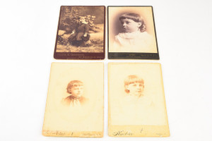 Late 1800s Cabinet Card Albumen Photo 4¼x6½ - Lot of 4 - Young Girls V26