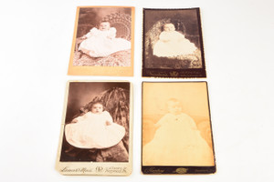 Late 1800s Cabinet Card Albumen Photo 4¼x6½ - Lot of 4 - Victorian Babies V28