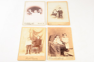 Late 1800s Cabinet Card Albumen Photo 4¼x6½ - Lot of 4 - Victorian Siblings V21