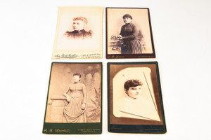 Late 1800s Cabinet Card Albumen Photo 4¼x6½ - Lot of 4 - Victorian Ladies V28