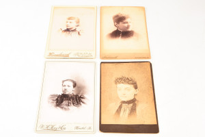 Late 1800s Cabinet Card Albumen Photo 4¼x6½ - Lot of 4 - Victorian Ladies V27