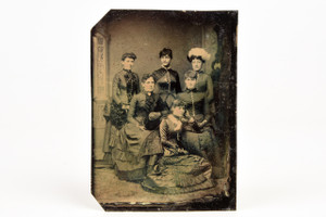 Tintype 2½x3½" - All Female Group Portrait Victorian-era Antique Photo V24