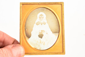 Ambrotype Photo of Young Victorian Lady 1/6 Plate Hand Toned V23