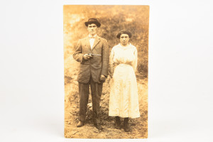 Early 1900s RPPC 3½x5½ Silver Gelatin Photo - Edwardian Era Unhappy Husband V21