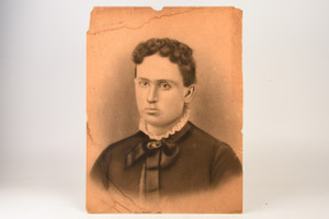 1880s Enlarged Hand Toned Albumen Photo Portrait of Victorian Lady - 14¾x19½ V24