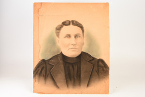1890s Enlarged Hand Colored Photo Portrait of Victorian Lady - 16x19" V23
