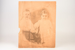 1880s Enlarged Albumen Photo Portrait of Young Victorian Siblings - 15¼x19¼" V22