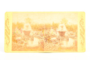 Early 1900s Stereoview Photo 7x3½" - Fountain in the Agriculture Dept USDA V29