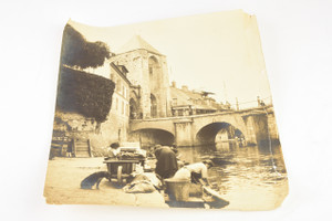 1915 Gelatin Silver Photo 10⅝x11⅞" - Medieval Town of Moret-sur-Loing France V25