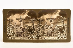 Early 1900s Stereoview 7x3½" - Crucifixion of Jesus From Passion Play V22