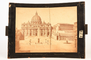 Late 1800s Megalethoscope Albumen Photo Slide 17½x11¾" - S. Peter's Rome V25