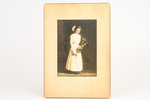 1890s Silver Gelatin Print 6½x9¼'' - Hand-colored Portrait of Cousin Matilda V20