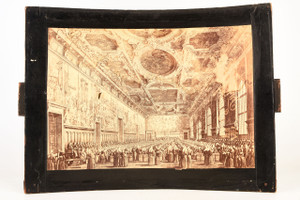 Late 1800s Megalethoscope Albumen Photo Slide 17½x11¾" - Doge's Palace Italy V24