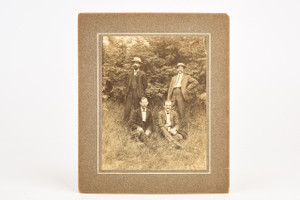 Early 1900s Mounted Print 5½x6½'' - 4 Victorian Gentleman Posing Outdoors V20