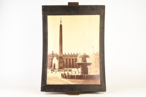 Late 1800s Megalethoscope Albumen Photo Slide 11¾x17½" - St. Peter's Square V23