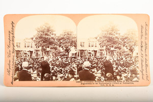 1902 Keystone Stereoview Photo 7x3½" - President Theodore Roosevelt Speaking V28